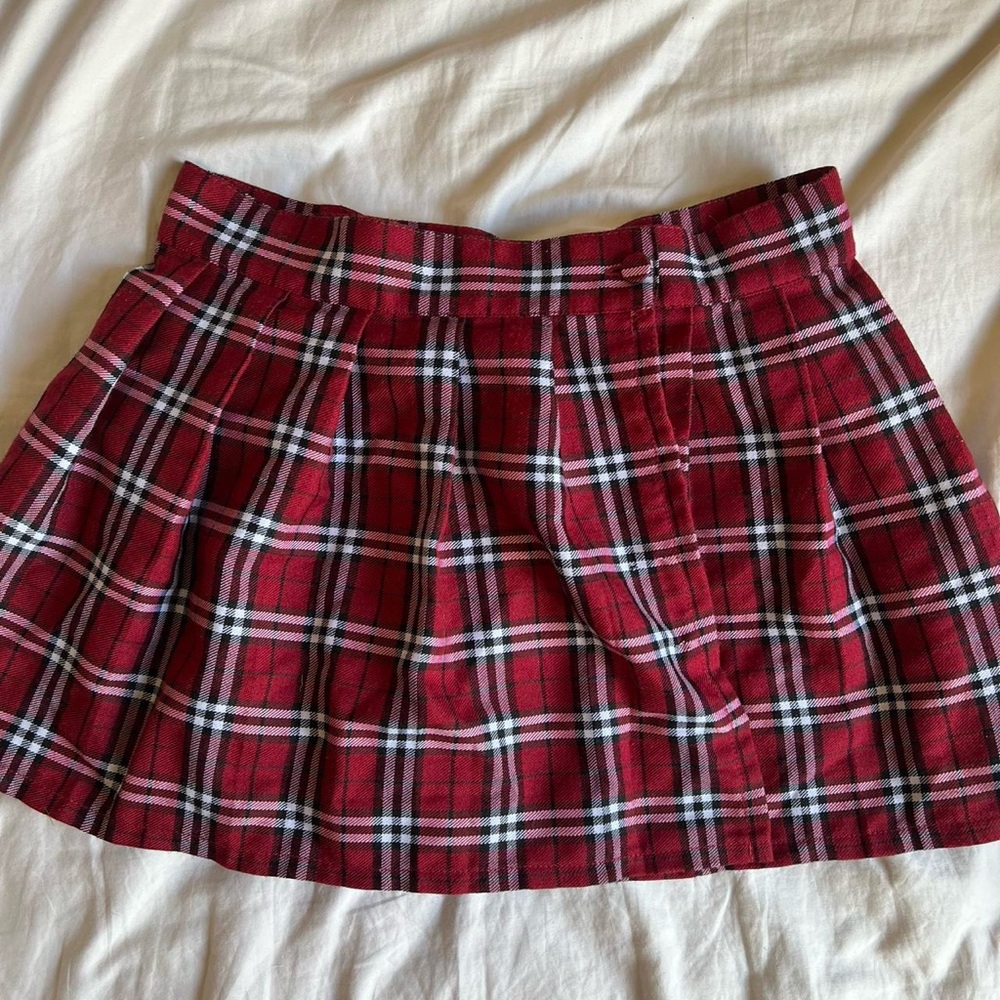 Red Pleated Skirt